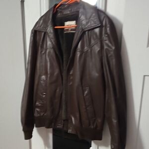 Vintage Cresco Brown Leather Bomber Jacket